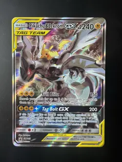 Pokemon TCG Pikachu & Zekrom GX Black Star Promo Card SM168 MINT - Image 1