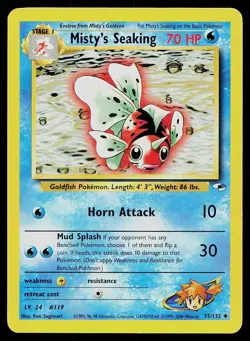 Pokemon Card Gym Heroes Misty's Seaking 55/132 Unlimited Uncommon - Image 1