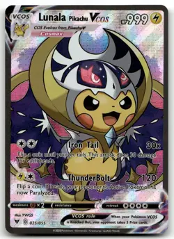 Pikachu Lunala Pokemon Legendary Cute Cosplay Doujin ACG HOLO Card NM - Image 1