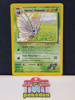 Pokemon Card Sabrina's Venomoth 34/132 Gym Heroes WOTC LP/EX - Image 1