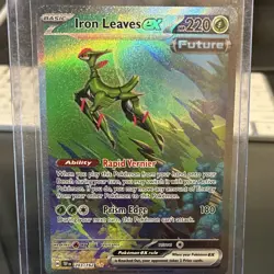Pokemon Spidops ex & Iron Leaves ex double gold star Cards English 2023 Lot - Image 2