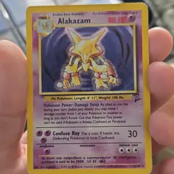 Pokemon Alakazam 001/130 Base Set 2 Holo Rare Stage 2 Psychic Card - Image 1