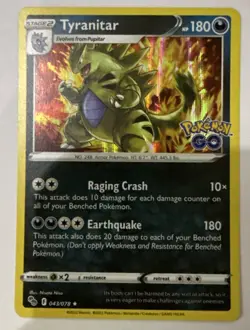 043/078 Tyranitar : Rare Holo Card : Pokemon GO Trading Card Game TCG Foil 78 - Image 1