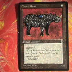 Magic: The Gathering 1995 Artifact Creature Ebony Rhino - Image 1