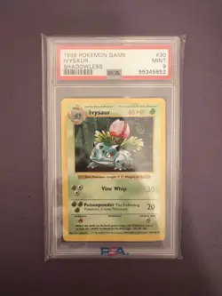 1999 POKEMON BASE SET SHADOWLESS #30 IVYSAUR PSA 9 - Image 1