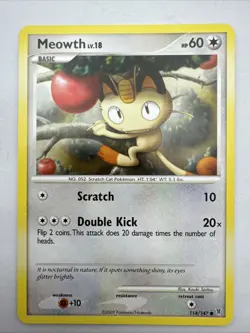 Pokemon Card Meowth LP Supreme Victors 114/147 - Image 1