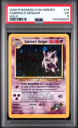 2000 POKEMON GYM HEROES HOLO #14 SABRINA'S GENGAR PSA 5 - Image 1