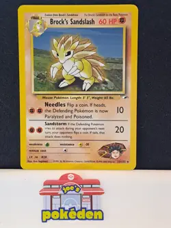 Brock's Sandslash 23/132 Rare Gym Heroes Set Pokemon Card WOTC NM - Image 1