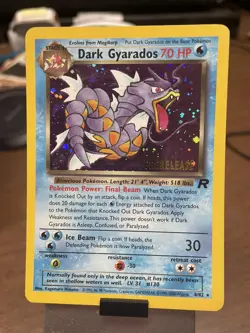 Pokemon TCG Dark Gyarados Holo Rare 8/82 Prerelease Holo 2000 Promo Unused - Image 1