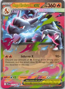 Mega Charizard X ex 013/094 Double Rare Phantasmal Flames Pokemon Near Mint - Image 1