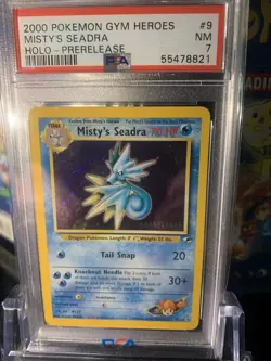 2000 Pokemon Gym Heroes Mistys Seadra Holo Pre release PSA 7 NM - Image 1