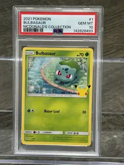 2021 Pokemon Bulbasaur McDonald’s Collection #1 GEM MT PSA 10 - Image 1