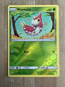 Pokemon TCG Wurmple Sun & Moon - Lost Thunder 23/214 Reverse Holo Common NM - Image 1