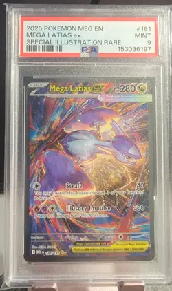 2025 Pokemon TCG Mega Latias Ex 181/132 Mega Evolution SIR PSA Mint 9 - Image 1