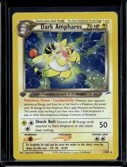Pokemon Neo Destiny Dark Ampharos 1st Edition Holo 1/105 - Image 1