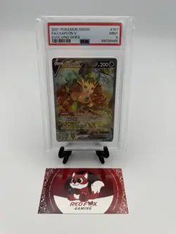 2021 POKEMON SWORD & SHIELD EVOLVING SKIES #167/203 LEAFEON V PSA 9 - Image 1