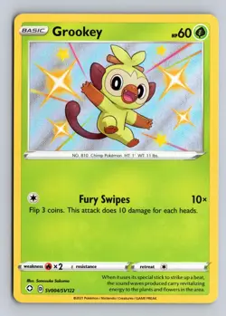 Grookey SV004/SV122 Rare Shiny Shining Fates Shiny Vault Pokemon Near Mint - Image 1