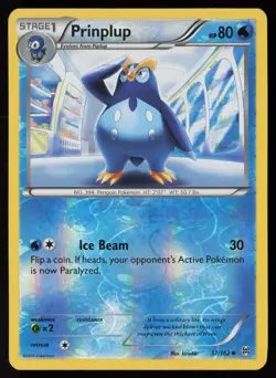 Prinplup 37/162 Uncommon BREAKthrough Reverse Holo Near Mint - Image 1