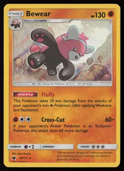 Bewear 56/111 Holo Rare Crimson Invasion Pokemon Holo Near Mint - Image 1