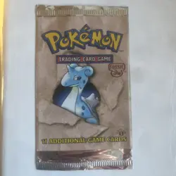 EMPTY Pokemon Booster Pack Foil - First Edition Fossil Set, Lapras - Image 1