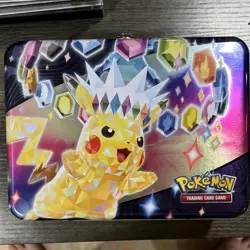 Pikachu Surging Sparks 2024 Collectors Chest Tin Lunch Box ONLY - No Cards - Image 1