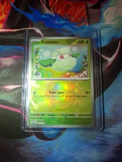Pokemon TCG Cottonee Card 007/131 Masterball Holo Prismatic Evolutions NM - Image 1