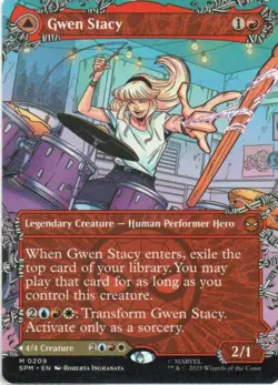 MTG: Marvel's Spider-Man: Borderless Gwen Stacy (0209): Lightly Played Condition - Image 1