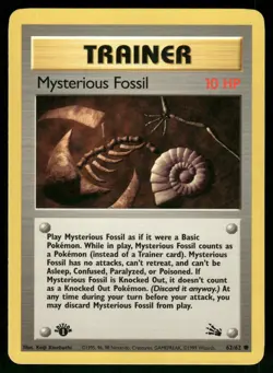 Mysterious Fossil 62/62 Common Fossil Pokemon 1st Edition Lightly Played - Image 1