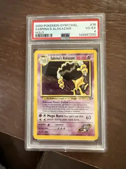 Pokemon TCG Sabrina's Alakazam Holo Rare #16 PSA4 - Image 1