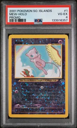 2001 POKEMON SOUTHERN ISLANDS PROMO #1 MEW HOLO PSA 4 - Image 1