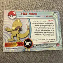 Abra #63 Pokemon Topps TV Animation Edition Black Label - Image 4