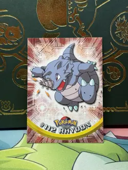 Topps Pokemon Rhydon #112 TV Animation Edition Non Holo Blue Logo 2000 NM - Image 1