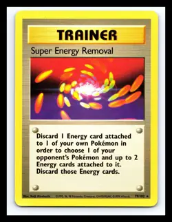 💥 SUPER ENERGY REMOVAL Pokemon TCG 1999 | (Base Set) Non Holo Vintage # 79/102 - Image 1