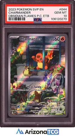 Pokemon 2023 Charmander 044 Pokemon Center Promo Obsidian Flames ETB PSA 10 - Image 1