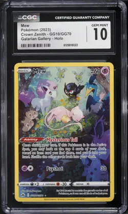 2023 Pokemon Crown Zenith Alt Art Mew #GG10 CGC 10 - Image 1
