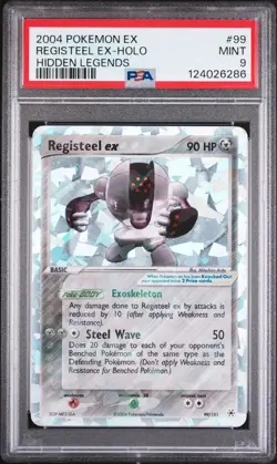 2004 POKEMON EX HIDDEN LEGENDS #99 REGISTEEL EX-HOLO PSA 9 - Image 1