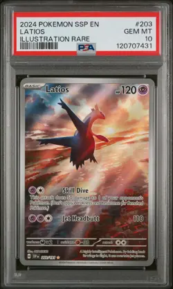 2024 Pokemon SSP EN-Surging Sparks Latios Illustration Rare PSA 10 #203 - Image 1