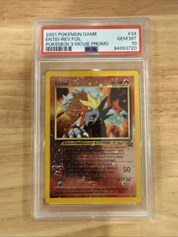 Pokemon Entei Movie 3 Reverse Holo Promo #34 PSA 10 Gem Mint - Image 2