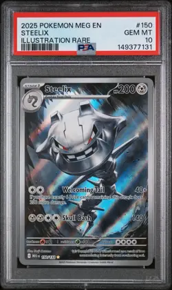 2025 POKEMON MEG EN-MEGA EVOLUTION ILLUSTRATION RARE #150 STEELIX PSA 10 - Image 1