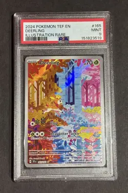 Pokemon Deerling SV05 Temporal Forces Illustration Rare Holo PSA 9 #165/162 - Image 1