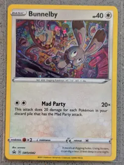 Bunnelby SWSH082 Holo Promo Sword & Shield Promo Pokemon NM - Image 1