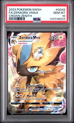 PSA 10 ZERAORA VMAX GG42/GG70 FULL ART CROWN ZENITH POKEMON ⚡ - Image 1