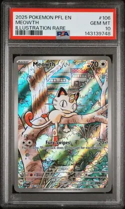 2025 Pokemon PFL EN Meowth IR #106 PSA 10 Gem Mint ! - Image 1