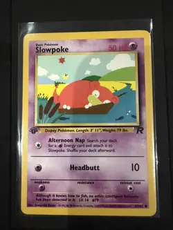 Pokemon TCG - Slowpoke #67/82 - Team Rocket - 1st Edition - LP - Image 1