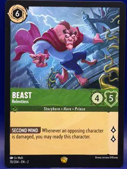 Disney Lorcana Beast Relentless 70/204 Legendary EN 2 Rise of the Floodborn - Image 1