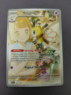 Pokemon Lillie's Ribombee Illustration Rare Holo Sv09 164/159 TCG Card A - Image 1
