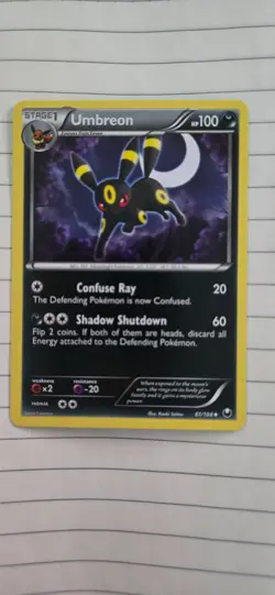 Umbreon - 61/108 - Pokemon Dark Explorers Black & White Rare Card - Near Mint - Image 1