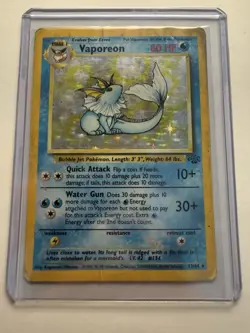 Pokemon Vaporeon 12/64 Holo Jungle 1999 WOTC HP Vintage Card - Image 1