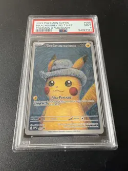 Pikachu Grey Felt Hat 085 SVP Van Gogh Pokemon English Promo 2023 PSA 9 Mint - Image 2