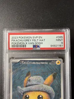 Pikachu Grey Felt Hat 085 SVP Van Gogh Pokemon English Promo 2023 PSA 9 Mint - Image 3
